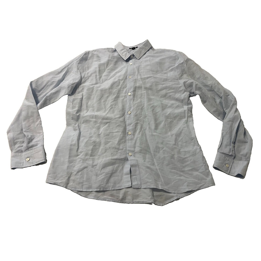 James Perse Dress Shirt Mens 4 XL Sky Blue Italy Button Front